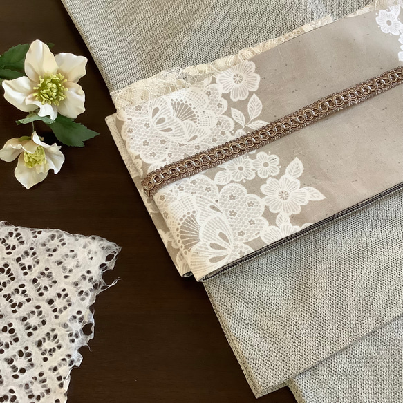 麻のピンク レース模様 半幅帯 han-t-lace-hisi-3.jpg