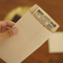 お年玉やお祝い、贈り物に最適な本革 ヌメ革レザーの現金封筒　ぽち袋 - 時を刻むミニマム財布 2枚目の画像