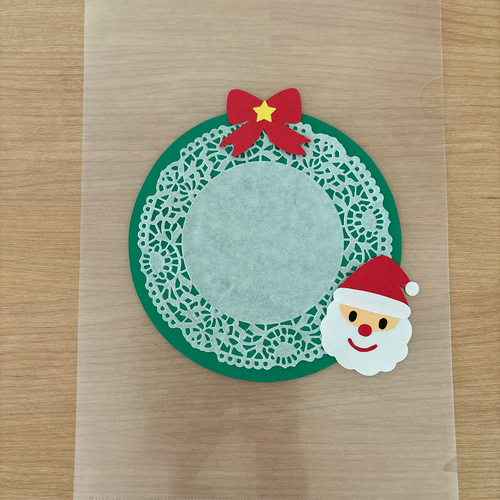 クリスマス☆リース☆サンタ☆製作台紙8枚セット☆保育 型紙 SMILE