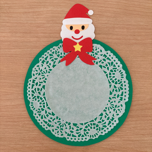 クリスマス☆リース☆サンタ☆製作台紙8枚セット☆保育 型紙 SMILE