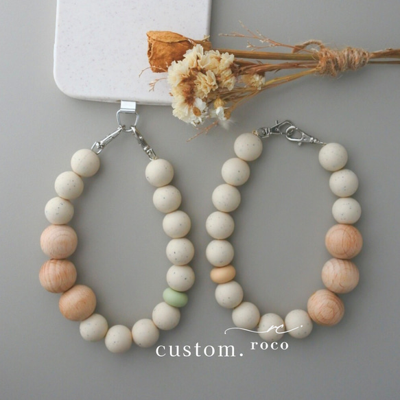 【 カスタマイズ 可 】　ハンドストラップ　スマホストラップ　スマホ　ストラップ　ウッド　手首　落下防止　オーダー　木 1枚目の画像