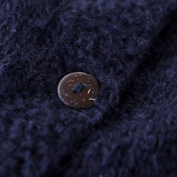 ふんわり軽いリアルモヘア 手編みジャケット ニットカーディガン （ネイビー）npcl04 11枚目の画像