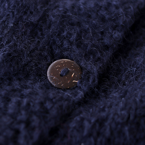 ふんわり軽いリアルモヘア 手編みジャケット ニットカーディガン