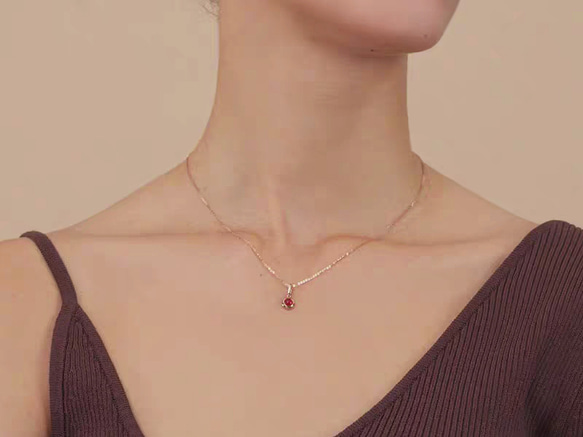 天然ルビーペンダントトップk18 4枚目の画像