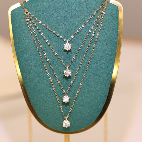 天然ダイヤモンドネックレス0.15ct k18 ネックレス・ペンダント