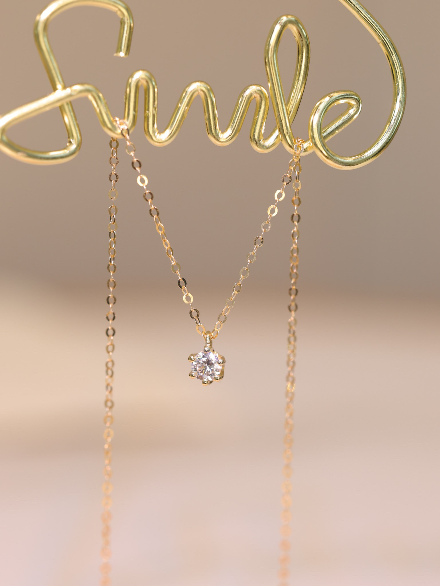 天然ダイヤモンドネックレス0.15ct k18 ネックレス・ペンダント