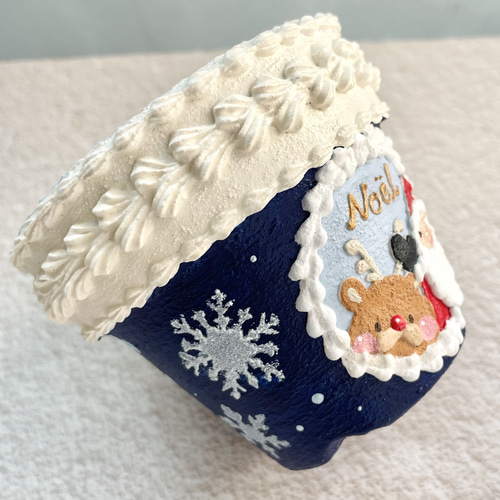 リメイク鉢 クリスマスのマフラー鉢 多肉植物 iz⋈pot 通販 18577385