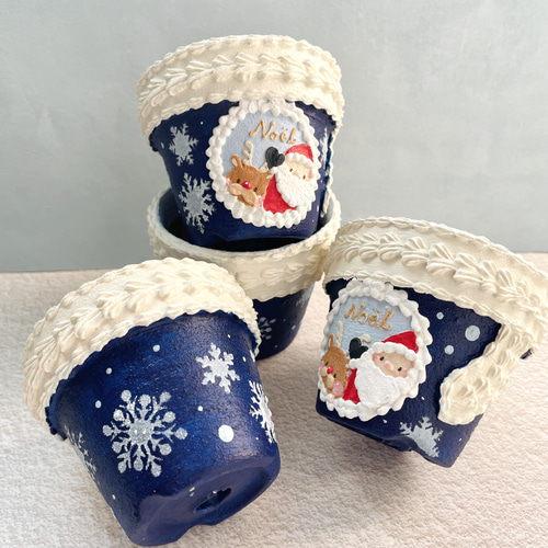 リメイク鉢 クリスマスのマフラー鉢 多肉植物 iz⋈pot 通販 18577385