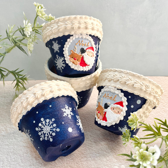 リメイク鉢 クリスマスのマフラー鉢 多肉植物 iz⋈pot 通販 18577385