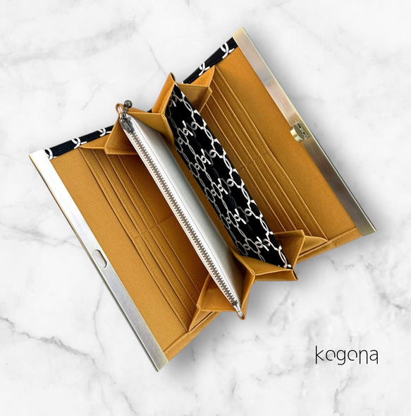 おとなのモロッカンリング【ブラック】・長財布《ブロンズマスタード / ワインレッド》 5枚目の画像