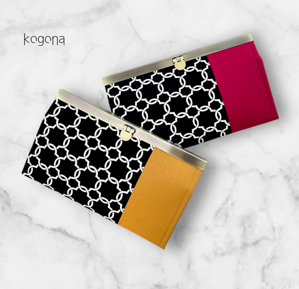 おとなのモロッカンリング【ブラック】・長財布《ブロンズマスタード / ワインレッド》 1枚目の画像