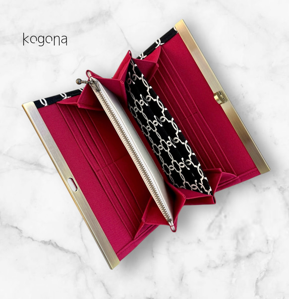 おとなのモロッカンリング【ブラック】・長財布《ブロンズマスタード / ワインレッド》 9枚目の画像