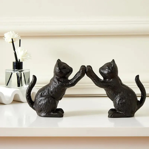 希少 ヴィンテージ  猫のブックエンド 中国製 ブックスタンド 福猫 置物 猫ブックスタンド （希少 ヴィンテージ 猫のブックエンド 中国製