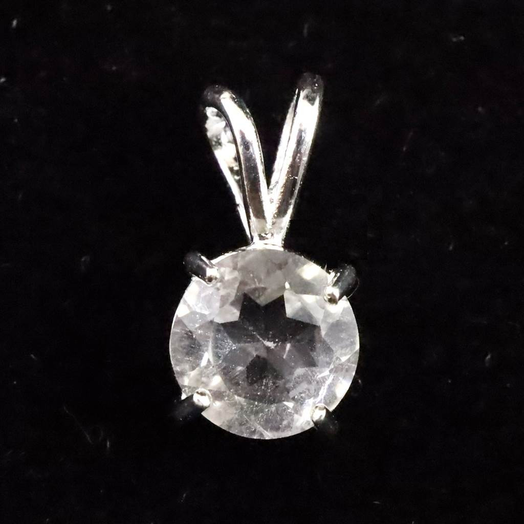 米国NY州産 ハーキマーダイヤモンド 7mmラウンド　ペンダント　0.81g #28033