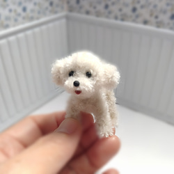 小さいトイプードル（ホワイト) ミニチュア モールアート その他