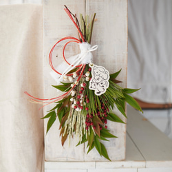 専用＊迎春2026 　胡蝶蘭&ダリア　グリーン　正月飾り(フェイク) 迎春2026 胡蝶蘭&ダリア グリーン 正月飾り(フェイク) しめ縄