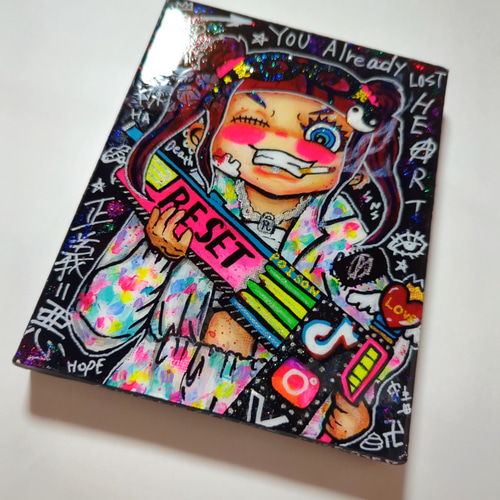 【一点物イラストアート】You already lost HEART【F0号】 F0号】You already lost HEART 絵画 Chika Shinoda's art 通販