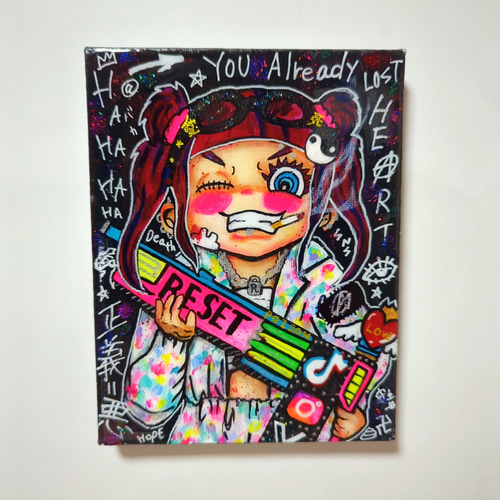【一点物イラストアート】You already lost HEART【F0号】 F0号】You already lost HEART 絵画 Chika Shinoda's art 通販