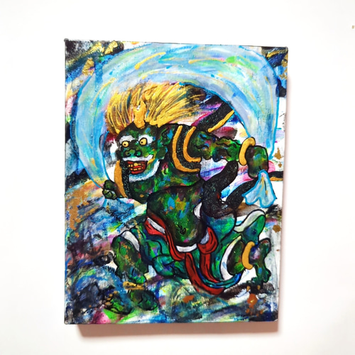 F0号/180×140mm】風神雷神セット【現代アート 絵画 エネルギー