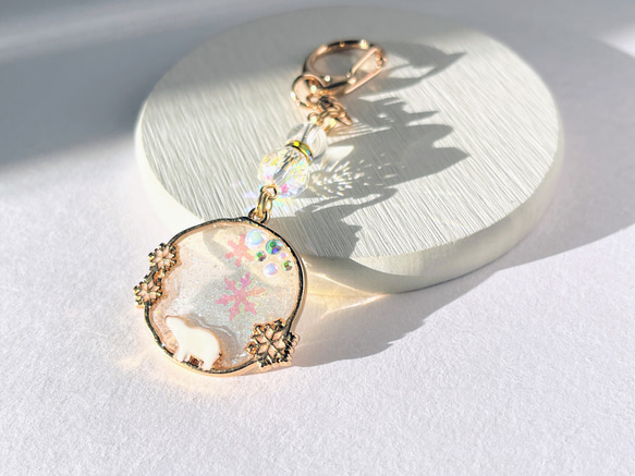 ☆雪傘と白雪キツネ☆　他レジンキーホルダー計7点 ☆雪傘と白雪キツネ☆ 他レジンキーホルダー計7点 キーホルダー