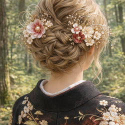 真紅の薔薇のヘアピン〜 ヘアゴム バラ ばら 林檎 りんご リンゴ