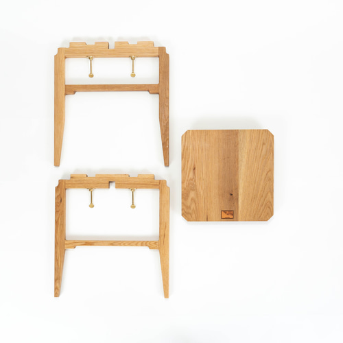 SQUARE STOOL 無垢 オーク スツール 折りたたみ アウトドア 椅子
