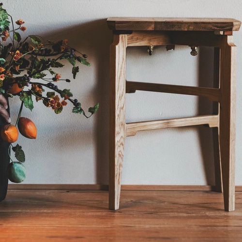 SQUARE STOOL 無垢 オーク スツール 折りたたみ アウトドア 椅子