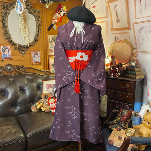 【フォロー割引実施中】袋帯　帯　きもの　紫　リメイク　和服　和装　おしゃれ 楽天市場】【2026年成人式 1月 予約受付中】【レンタル】振袖 27