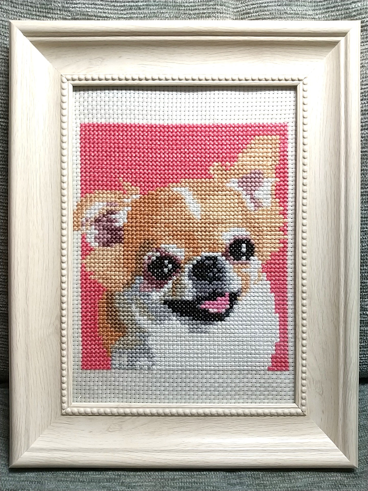 犬　チワワ　クロスステッチ　フレーム入り　壁掛け　卓上　【HK012】