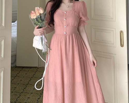 大きいサイズ レディース ワンピース 春夏 秋 新品 半袖 ピンク