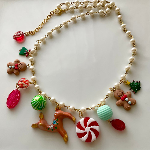 クリスマスキャンディネックレス ネックレス・ペンダント