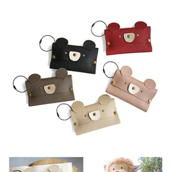 本革 [ くまちゃん ] ポケットティッシュケース / hoshinooto / ポケットティッシュカバー レザー 4枚目の画像