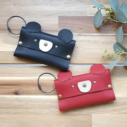 本革 [ くまちゃん ] ポケットティッシュケース / hoshinooto / ポケットティッシュカバー レザー 3枚目の画像