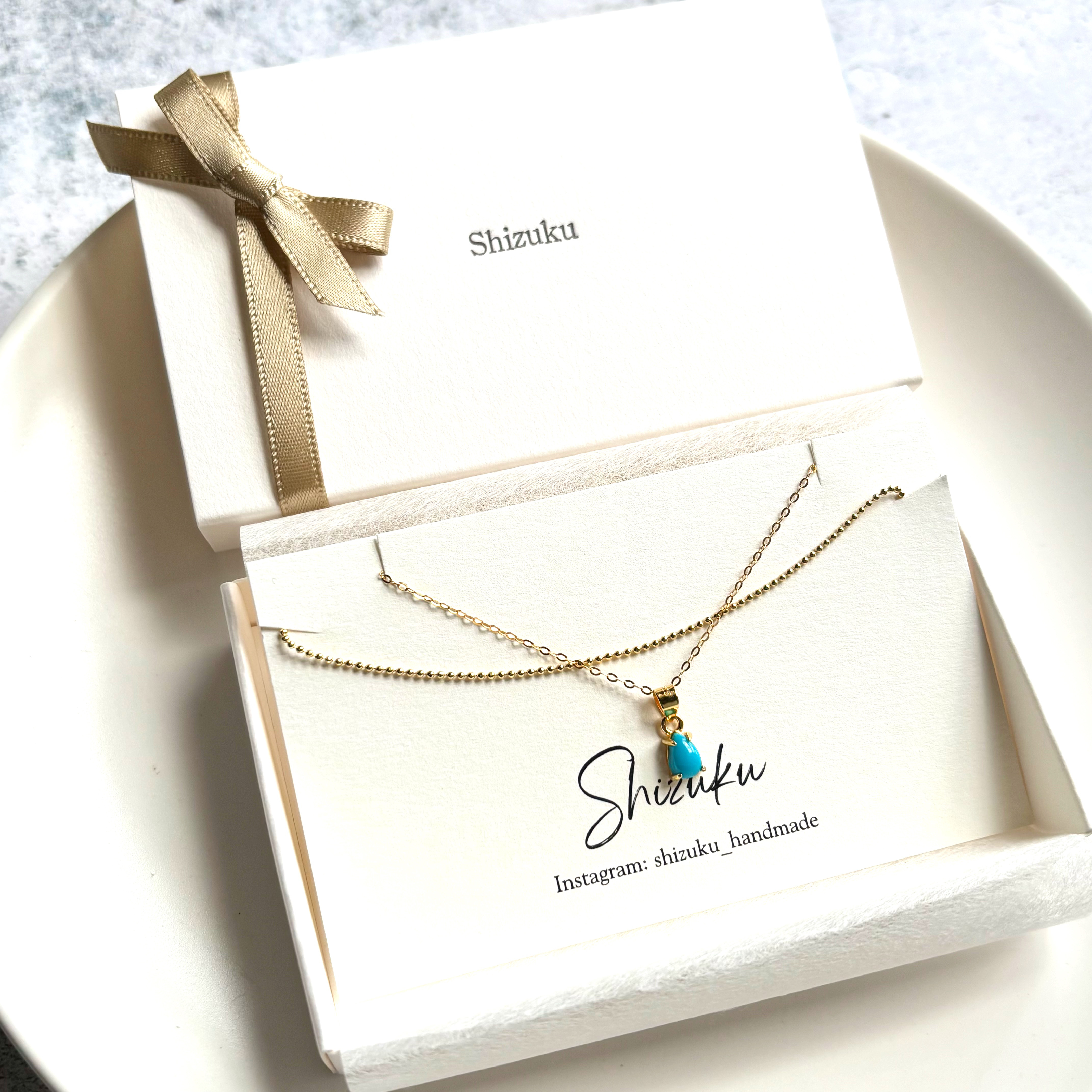 Silver925/18kgpスリーピングビューティーターコイズのレイヤードネックレスセット【晴れやかブルー2025】