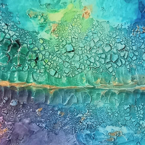 抽象画 テクスチャーアート 青 絵画 MUGI 通販 18579140｜Creema