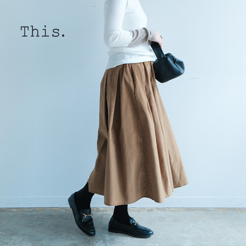 日常に寄り添う上質なコーデュロイスカート 柔らかな肌触りも魅力