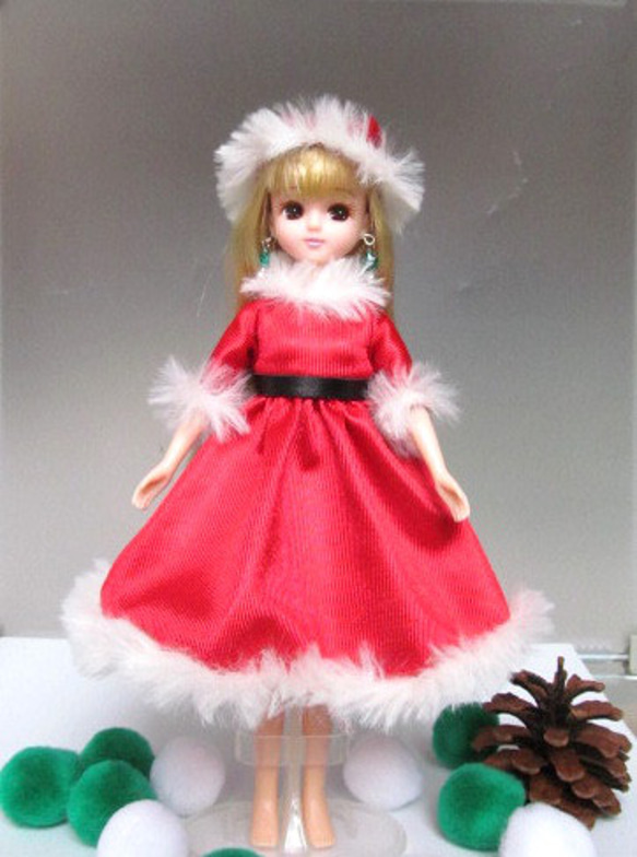 リカちゃんのお洋服＊＊クリスマス＊サンタクロースM＊ワンピース