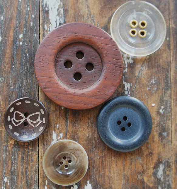 大きなボタンセット[ブラウン58mm～]Bigbuttonmix 1枚目の画像