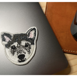 送料無料＊ 柴犬 リアル刺繍 ステッカー シール ワッペン 犬 動物 ペット 大きめサイズ スマホ しばいぬ しばけん 3枚目の画像