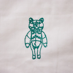 ＋HAyU fabric 綿100%ダブルガーゼ刺繍ハンカチ ～HAyU BEAR 2024～ 12枚目の画像