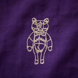 ＋HAyU fabric 綿100%ダブルガーゼ刺繍ハンカチ ～HAyU BEAR 2024～ 18枚目の画像