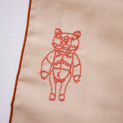 ＋HAyU fabric 綿100%ダブルガーゼ刺繍ハンカチ ～HAyU BEAR 2024～ 14枚目の画像