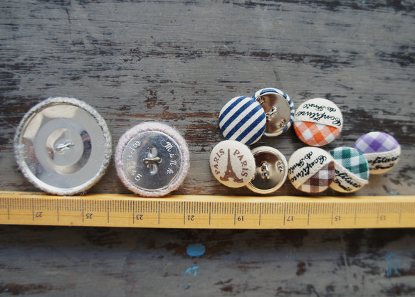 くるみボタンいろいろ10個セット[フレンチミックス]buttonkurumifrenchmix 3枚目の画像