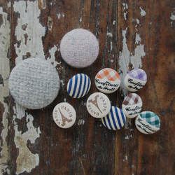 くるみボタンいろいろ10個セット[フレンチミックス]buttonkurumifrenchmix 1枚目の画像