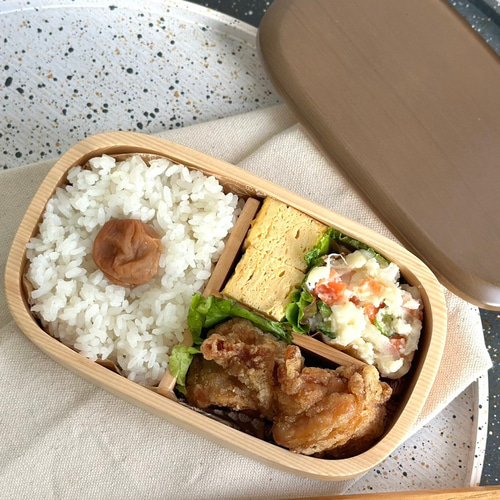 彩り2025】 《選べる5色》 食洗機対応 くりぬき 木製弁当箱 弁当箱