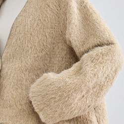 ふわふわな触り心地でスッキリ着こなせる♪Vネックシャギージャケット 9枚目の画像