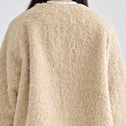 ふわふわな触り心地でスッキリ着こなせる♪Vネックシャギージャケット 11枚目の画像