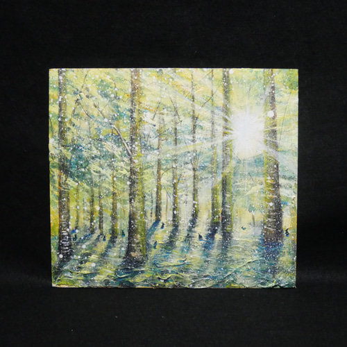 油絵 油彩 油彩画 絵 絵画【雪の朝日小さいウサギ達】 油絵 油彩 油彩画 絵 絵画 【雪の朝日小さいウサギ達】 絵画