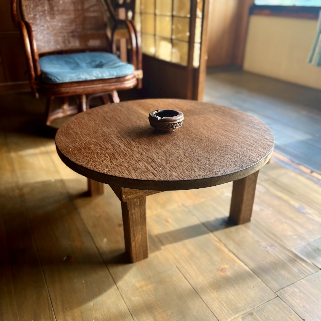 廃材制作】ちゃぶ台60cm ローテーブル・リビングテーブル ラム