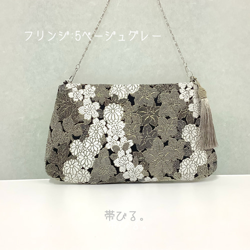 シック ✳︎パーティバッグ✳︎金華山織✳︎黒✳︎白